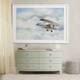 "The Cloud Plane" - Art Print in Baby Blue by Sarah Holden - In a Room