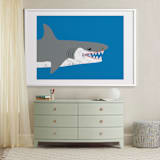 "smile" - Art Print in Ocean Blue by mo kelley - In a Room