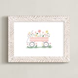 "Flowers in a Wagon" - Art Print in blossom by Jen Tips - Framed