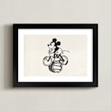 "Mickey is riding the bicycle backwards" - Art Print in Craft by Sumak Studio - Framed