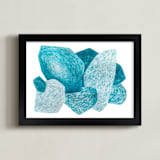 "Sea stones" - Art Print in Deep Sea by Emily Kariniemi - Framed
