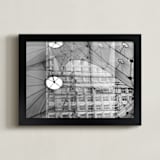 "La Grande Arche Paris_Photo collage" - Art Print in Black & White by katkerrart - Framed