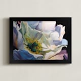 "Opalescence Petal" - Art Print in Black Opalescence by Mandy Trimble Leonard - Framed