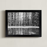 "Hazy Mirror" - Art Print in Black & White by Tania Medeiros - Framed