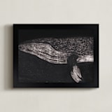 "Majestic Humpback Whale" - Art Print in Deep Sea by Sabrin Deirani - Framed