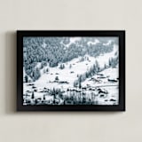 "White Blanketed Hills" - Art Print in Snow White by Ying C. - Framed