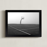 "Foggy Basketball Court" - Art Print in Asphalt by Becky Nimoy - Framed