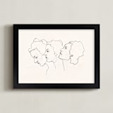 "Three Faces" - Art Print in Eggshell White by Kirsta Benedetti - Framed