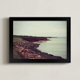 "The Sea Awaits" - Art Print in Seafoam by Gray Star Design - Framed