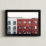 "Windows of Dublin" - Art Print in Red Brick by Monday Project - Framed