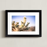 "Joshua Tree Blooming Cactus" - Art Print in Desert Blue by Kitty Seeber - Framed