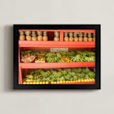 "Smoothie Stand" - Art Print in orange sunshine by Sea and Sky - Framed
