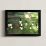 "String of Lights" - Art Print in Leaf Green by L. Daniel - Framed