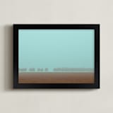 "Shrouded Trees" - Art Print in Dusty Cyan by Gabrial Reising - Framed