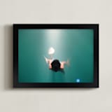 "Pool Illumination" - Art Print in Sea green by Georgia Tankard - Framed