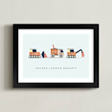 "Trucker Monogram" - Personalized Art Print in Tangerine by Erica Krystek - Framed