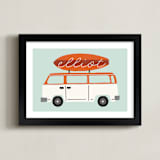 "surfboard" - Personalized Art Print in wave by JeAnna Casper - Framed