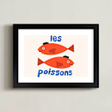 "French Fish" - Art Print in Scarlet by Morgan Kendall - Framed