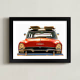 "Surfing Since 1955" - Art Print in Chili Pepper by Carole Crohan - CaroleeXpressions - Framed