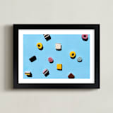 "Liquorice" - Art Print in Pool blue by Laura Garner - Framed