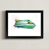 "Moon Explorer" - Art Print in emerald green by Ed Hogan - Framed