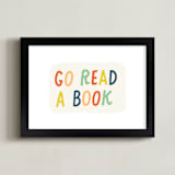 "Go Read a Book" - Art Print in Terra Cotta by Rachel K. Swanson - Framed