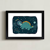 "Dinos in space 2" - Art Print in Jurassic by Annie Holmquist - Framed
