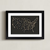 "USA Night Sky Map" - Art Print in Midnight by Jessie Steury - Framed