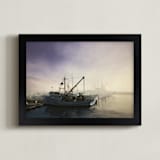 "Divergence - Pillar Point Harbor" - Art Print in Morning Sky by Robert Deem - Framed