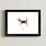 "Beagle" - Art Print in Light Brown by Megan Kelso - Framed