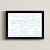 "Washed Waves " - Art Print in Sea Blue by Lisa Samartino Design - Framed