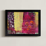 "Polygraph" - Art Print in Raspberry Pink by Stacy Kron - Framed