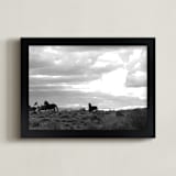 "Chasing Dusk" - Art Print in Black Dusk by Leslie Le Coq - Framed