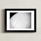 "Soccerball" - Art Print in Black and White by Jennifer Mckinnon Richman - Framed