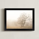 "Sunrise Trees" - Art Print in Earth Tan by Laura Mock - Framed