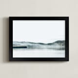 "WhiteLake" - Art Print in white grey by Lying on the grass - Framed