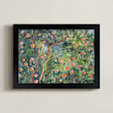 "Greenonthepark" - Art Print in Allgreens by Susanna Nousiainen - Framed