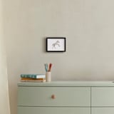 "Watercolor Zebra foal takes off! " - Art Print in Black by Lauren Rogoff - In a Room