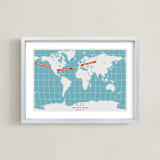"You are Here" - Personalized Art Print in Ocean by Michelle Roman - Framed