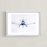 "Aim High" - Art Print in Jet Blue by Erin Lusk - Framed