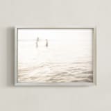 "Neutral wave" - Art Print in Neutral ivory by Lying on the grass - Framed