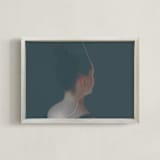 "Poise" - Art Print in Prussian blue by Maja Cunningham - Framed