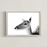 "Darling Deer" - Art Print in Charcoal by Jessie Steury - Framed