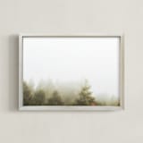 "Foggy Autumn Forest Morning" - Art Print in Foggy Green by Katie Buckman - Framed