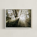 "Foggy Treehouse" - Art Print in Golden Orange by Katie Buckman - Framed