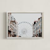"Down the Street" - Art Print in Coastal Fog by Annie Montgomery - Framed