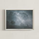 "Summer sunrise III" - Art Print in Blue by Lying on the grass - Framed