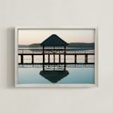 "Sunrise on the lake" - Art Print in Blue eyes by Lying on the grass - Framed