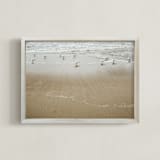"By the sea - Seagulls " - Art Print in Green Gray by Lying on the grass - Framed