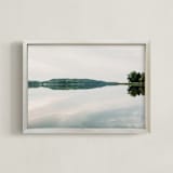 " Horizon bw" - Art Print in turquoise green by Lying on the grass - Framed